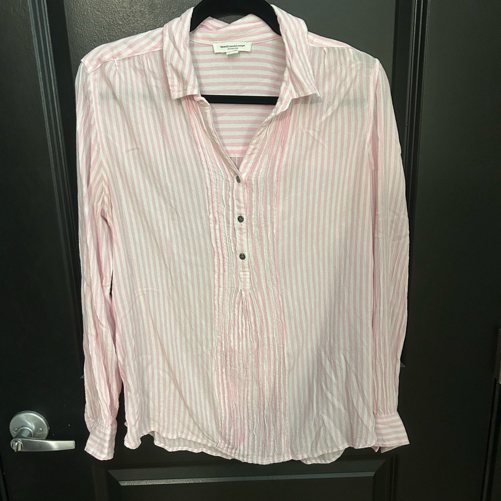Beachlunchlounge Light Pink Striped Shirt